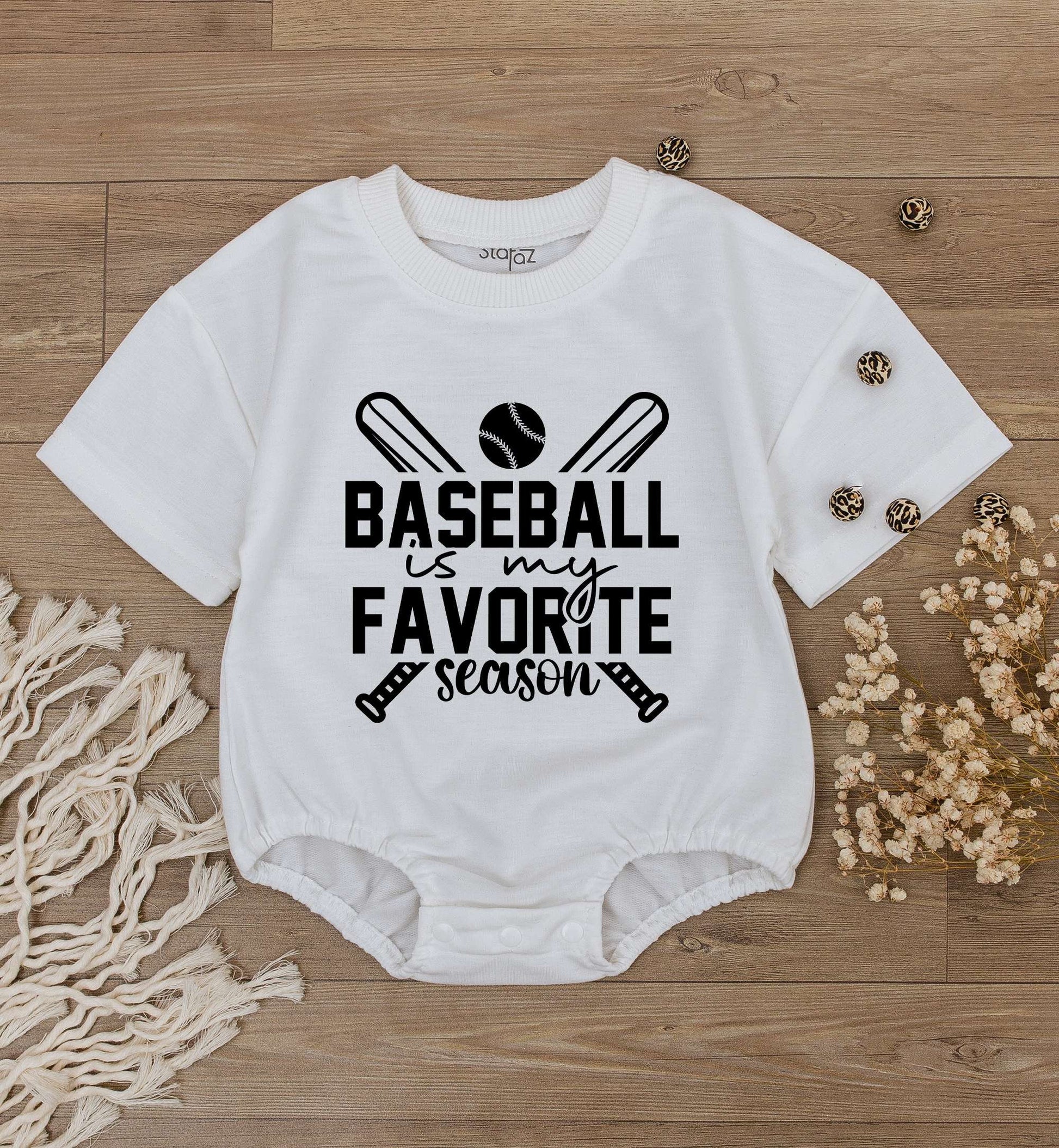 Baseball Is My Favorite Season Baby Romper Short Sleeve Toddler Tee Infant Bodysuit Kids Baseball Player Shirt Gift