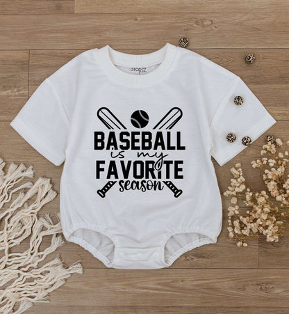 Baseball Is My Favorite Season Baby Romper Short Sleeve Toddler Tee Infant Bodysuit Kids Baseball Player Shirt Gift