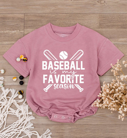 Baseball Is My Favorite Season Baby Romper Short Sleeve Toddler Tee Infant Bodysuit Kids Baseball Player Shirt Gift