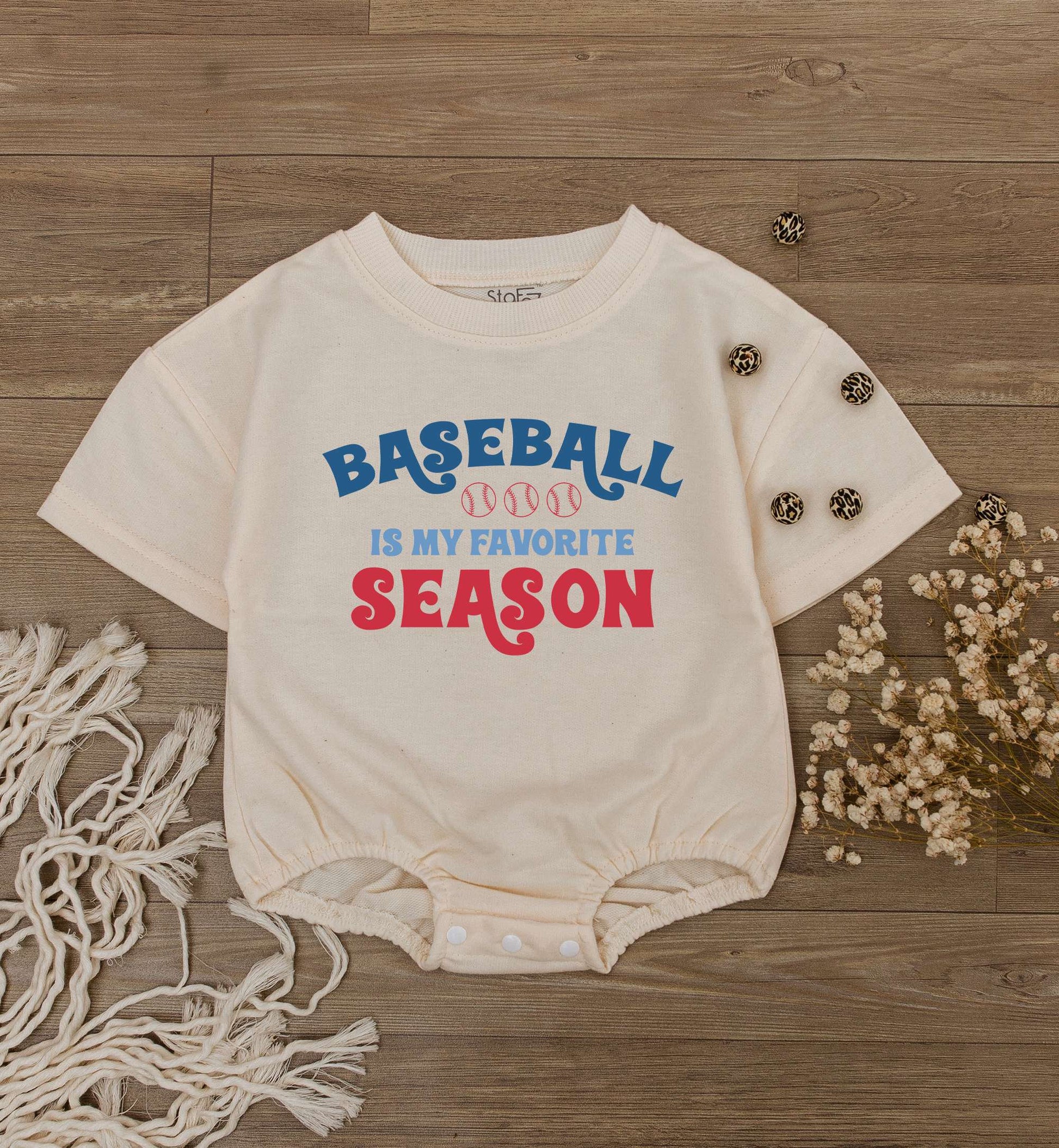 Baseball Is My Favorite Season Baby Romper Short Sleeve Retro Sports Bodysuit Infant Game Day Tee Toddler Player Shirt Comfortable Cotton Summer Fun Baby Shower Gift