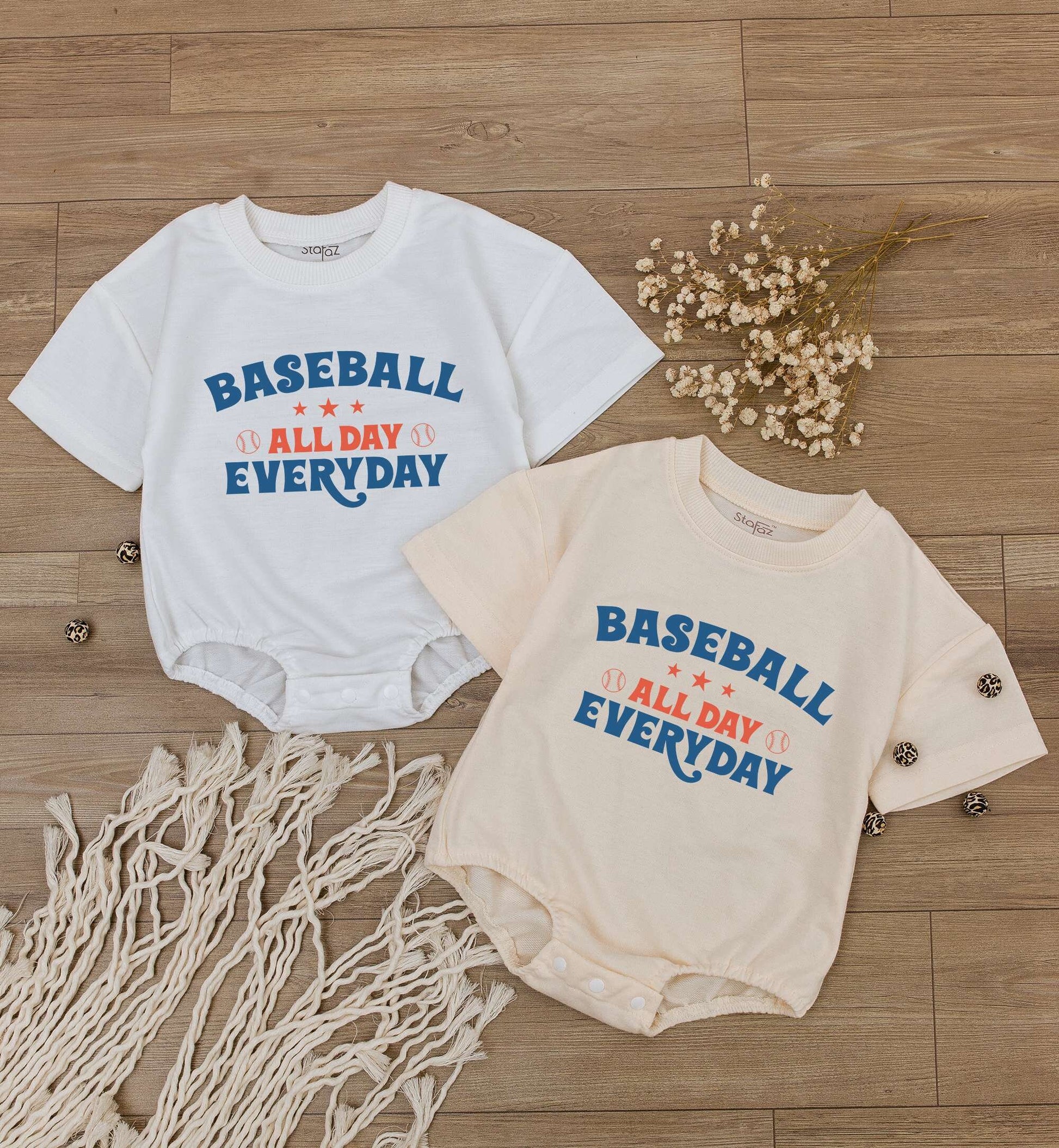 Infant Toddler Boy Baseball All Day Everyday Short-Sleeve Romper Game Day Sports Outfit Playful Summer Apparel Kids Bubble Bodysuit Gift