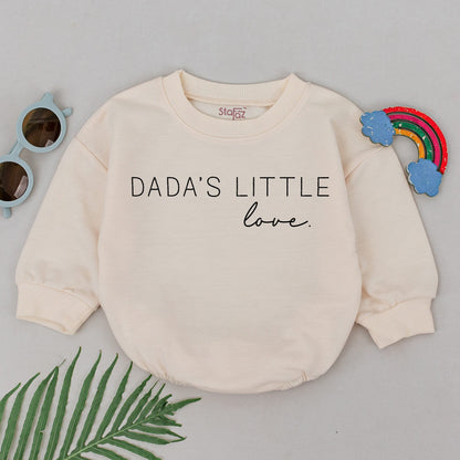 Dada's Little Love Romper Newborn Baby Girl Father's Day Gift Sweet Hi Daddy Outfit Natural Cotton Infant Apparel Modern Text Design