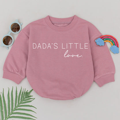 Dada's Little Love Romper Newborn Baby Girl Father's Day Gift Sweet Hi Daddy Outfit Natural Cotton Infant Apparel Modern Text Design