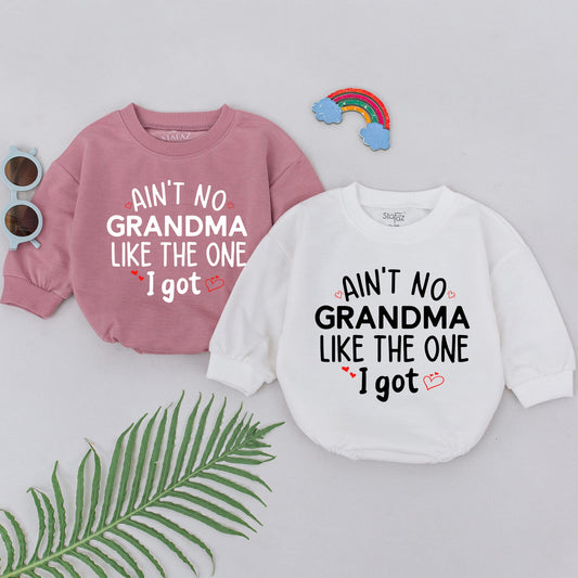 Ain't No Grandma Like The One I Got Baby Romper Newborn Gift Mother's Day Announcement Outfit for Boys Girls, Soft Cotton Comfortable Wear