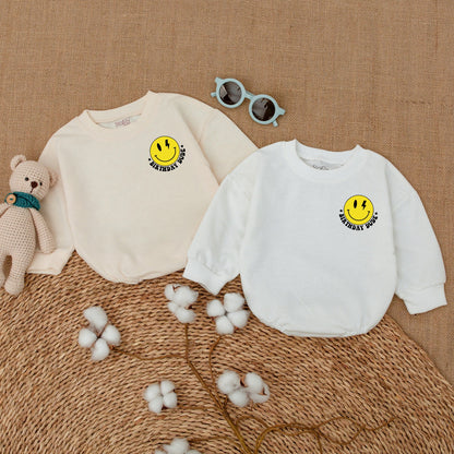 Baby Boy Birthday Dude Romper Smiley Face Lightning Bolt Retro Outfit One Cool Dude Bodysuit Yellow Black White Playful Infant Shower Gift