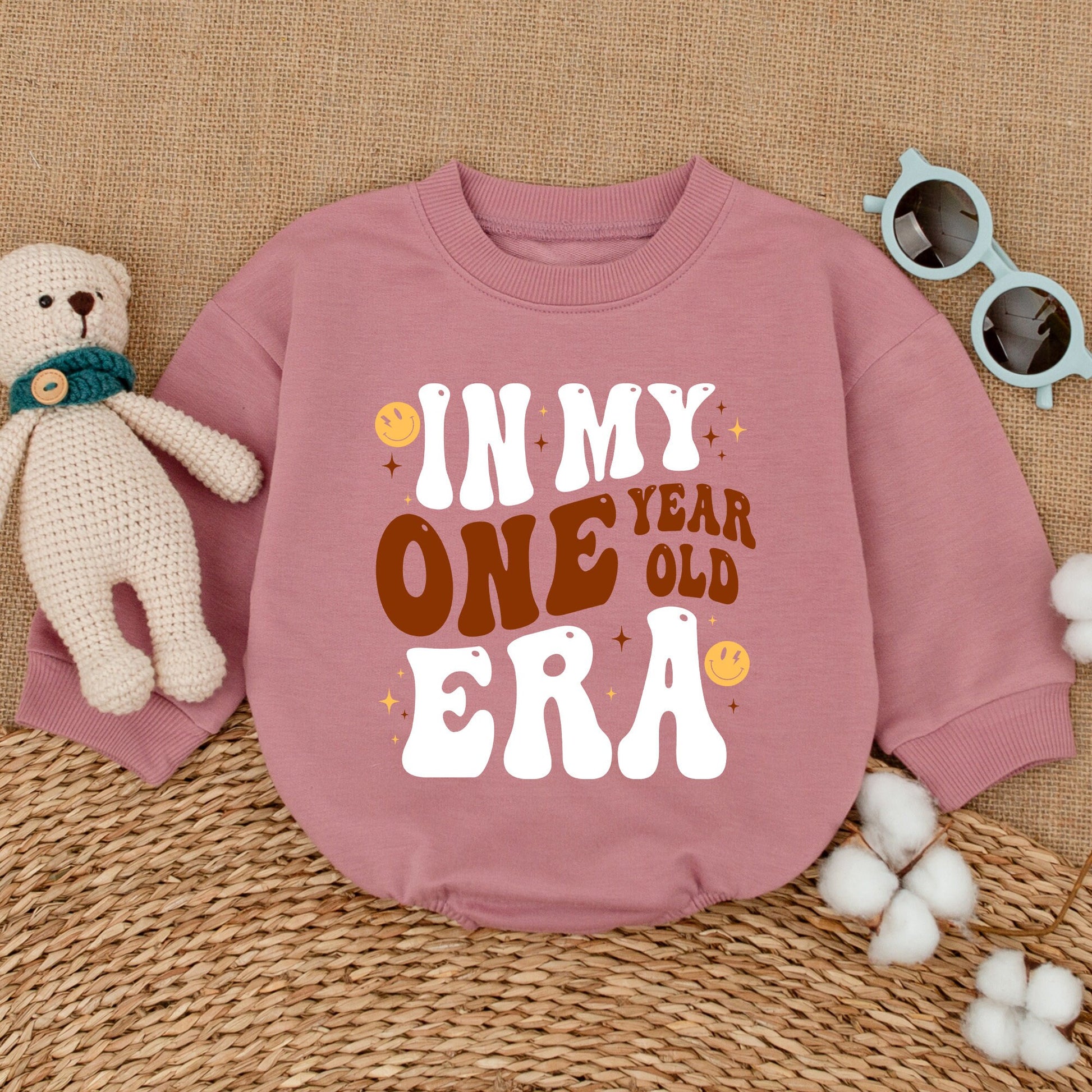 Sweet First Birthday Romper for One Year Old Baby Girl or Boy Celebration Outfit Mommy and Me Sweatshirt Bodysuit Gift
