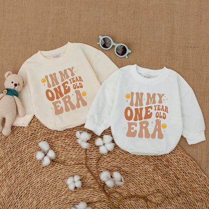Sweet First Birthday Romper for One Year Old Baby Girl or Boy Celebration Outfit Mommy and Me Sweatshirt Bodysuit Gift