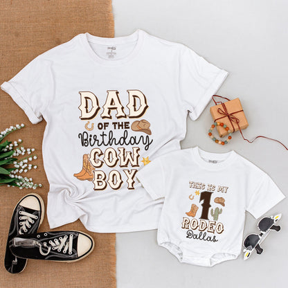 My First Rodeo Toddler Shirt 1st Birthday Western Cowboy Outfit Matching Family Apparel Soft Cotton Baby Bodysuit