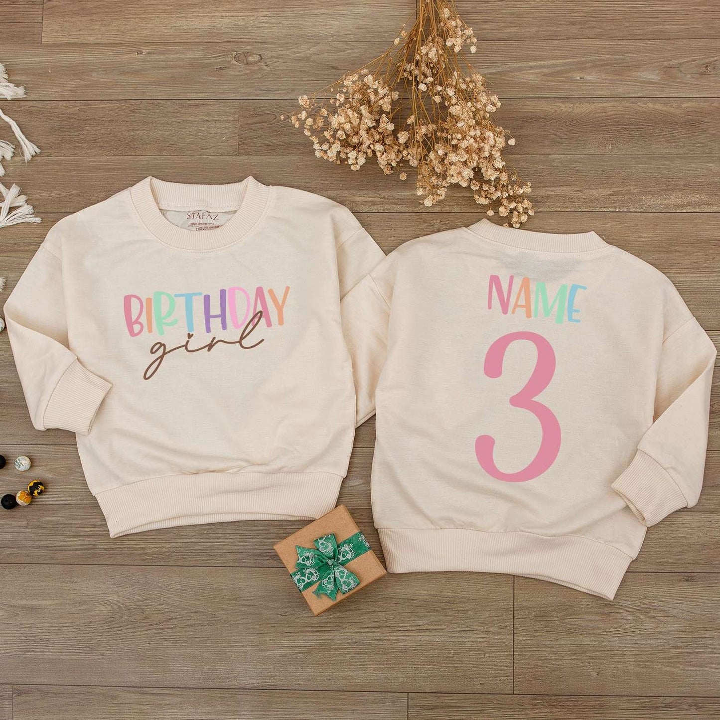 Personalized Baby Girl First Birthday Bubble Romper Cute Rainbow Letter Name & 1st Celebration Outfit Adorable Shower Gift