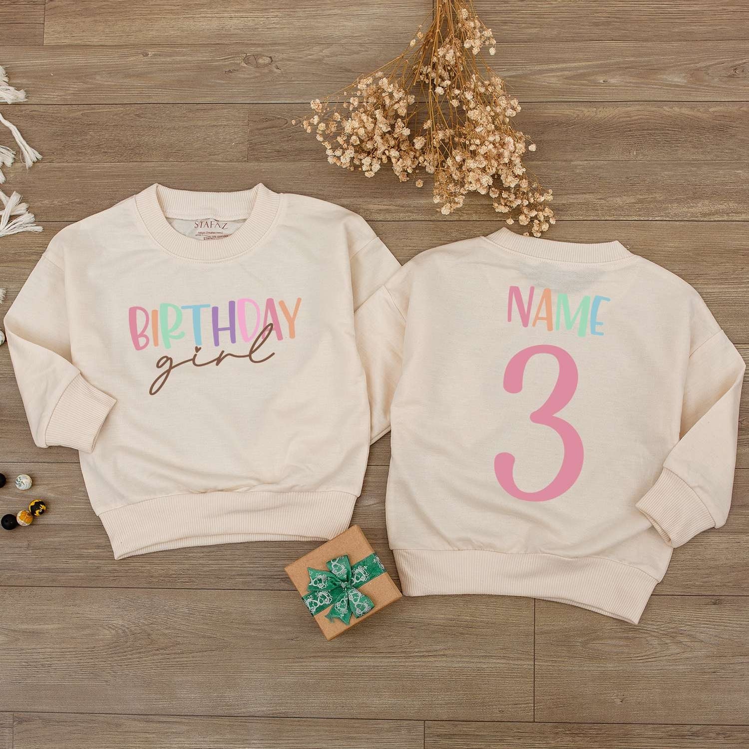 Personalized Baby Girl First Birthday Bubble Romper Cute Rainbow Letter Name & 1st Celebration Outfit Adorable Shower Gift