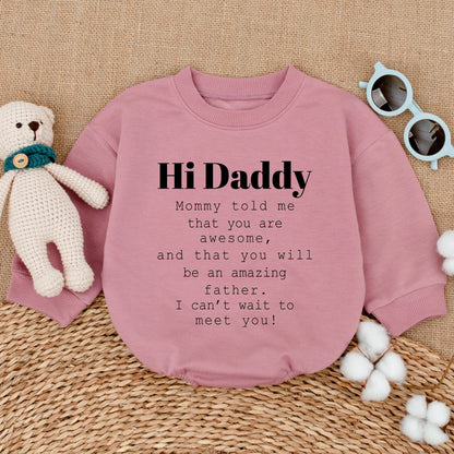 Hi Daddy Baby Bodysuit Awesome Father Announcement Gift Sweet Minimalist Newborn Coming Home Outfit Gender Neutral Baby Shower Present