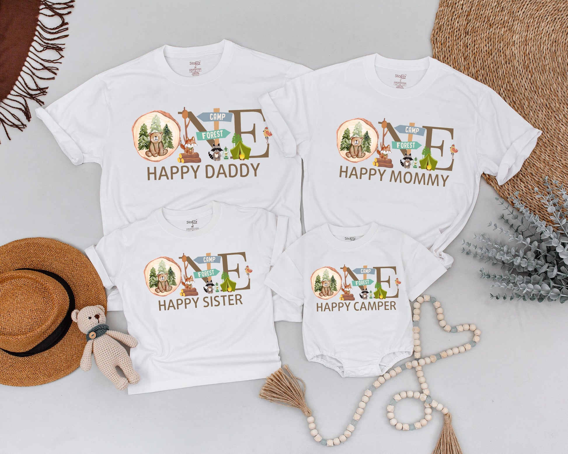 Matching Family Camping Birthday Shirts, One Happy Camper 1st Birthday Outfit, Mommy and Me Tee, Outdoor Adventure Baby, Toddler Boy Girl