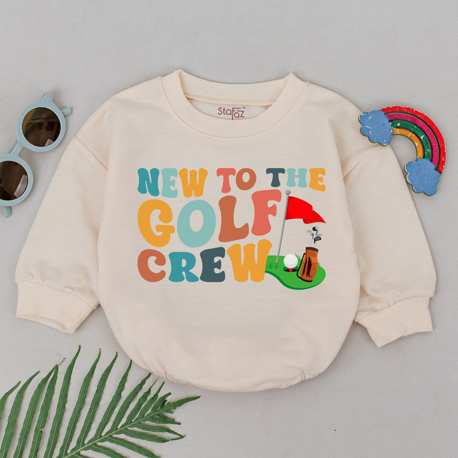 New To The Golf Crew Baby Boy Romper Retro Vintage Future Golfer Outfit Cute Infant Bodysuit Soft Cotton Announcement Gift