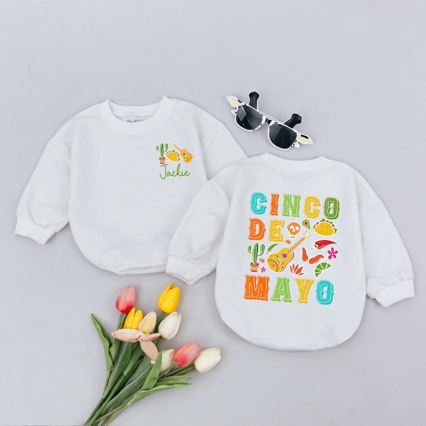 Personalized Cinco de Mayo Baby Romper Festive Fiesta Taco Cactus Sugar Skull Design Cute Infant Bodysuit Soft Holiday Gift