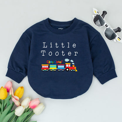 Little Tooter Train Baby Romper Choo Choo Colorful Minimalist Design Infant Outfit Newborn Shower Gift Gender Neutral Boy Girl Bodysuit