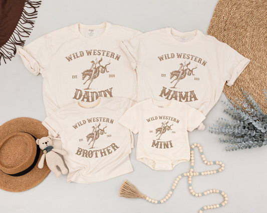 Western 1st Birthday Outfit Set: Cowboy Shirts & Bull Skull Romper