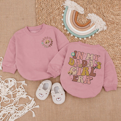 Daddy's Girl Era Baby Romper Retro Mushroom Pink Floral Vintage Whimsical Hearts Stars Butterflies Outfit Comfortable Gift