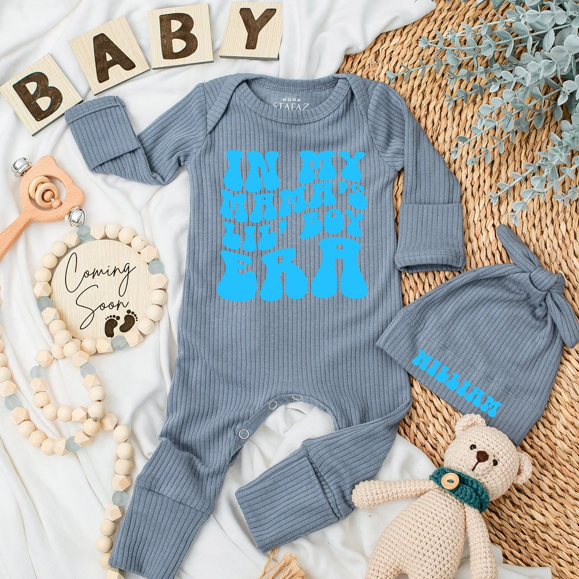 My Mama's Lil' Boy Bodysuit Set Adorable Baby Romper Newborn Gift Cute Coming Home Outfit Baby Shower Present for Sons Infant Clothing