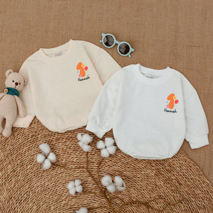 Personalized In My One Year Old Era Retro Bright Floral Girl Romper First Birthday Baby Bodysuit Smash Cake Celebration Outfit with Balloon