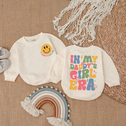 My Daddy's Girl Era Baby Romper Groovy Colorful Design Smiley Face Bodysuit Playful Gift for Infant Girls Retro Bright Summer Outfit