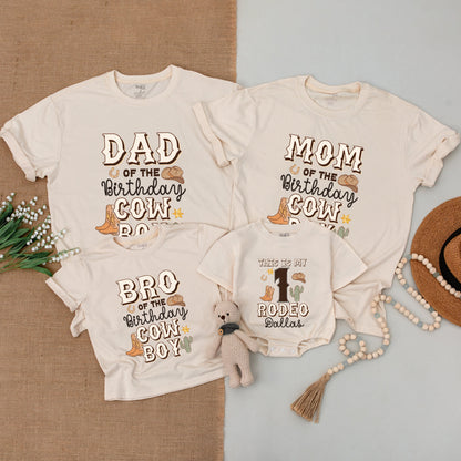 My First Rodeo Toddler Shirt 1st Birthday Western Cowboy Outfit Matching Family Apparel Soft Cotton Baby Bodysuit
