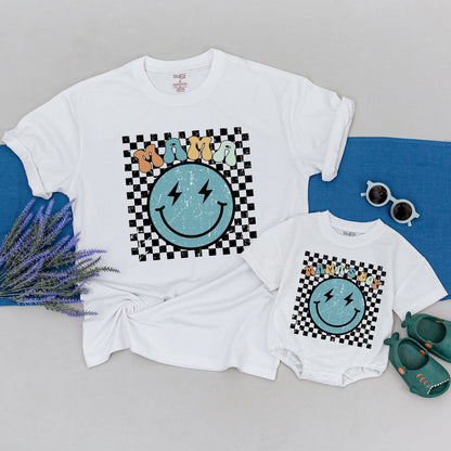 Mama and Mamas Boy Retro Mother Son Matching Outfit Shirt for Baby Toddler Comfortable Boho Style Neutral Mom Gift Mother's Day New Parent