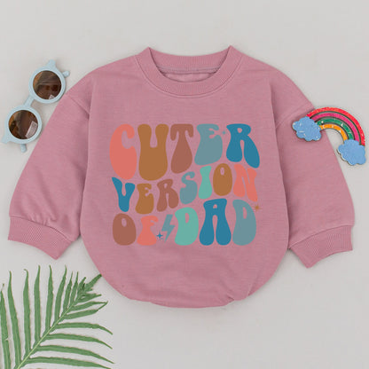 Retro Cuter Version Of Dad Romper, playful bubbly design baby outfit, colorful Father's Day gift for newborn boys girls, sweet shower present