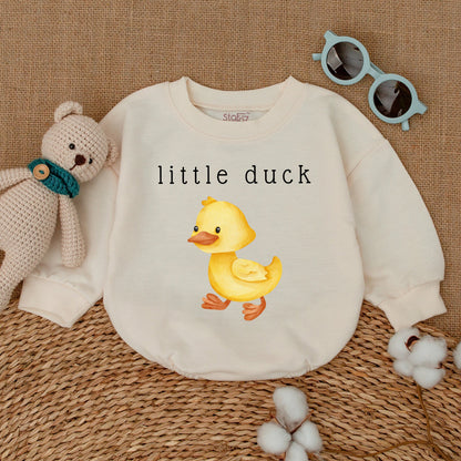Cute Yellow Little Duck Baby Bubble Romper Newborn Bodysuit Adorable Duckling Outfit Soft Infant Shower Gift Playful Animal Clothing