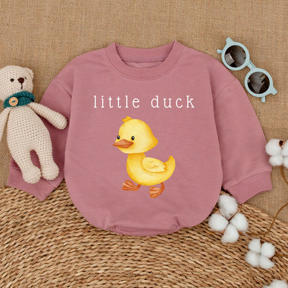 Cute Yellow Little Duck Baby Bubble Romper Newborn Bodysuit Adorable Duckling Outfit Soft Infant Shower Gift Playful Animal Clothing
