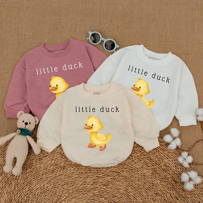 Cute Yellow Little Duck Baby Bubble Romper Newborn Bodysuit Adorable Duckling Outfit Soft Infant Shower Gift Playful Animal Clothing
