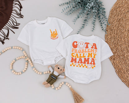Got A Problem Call My Mama Personalized Toddler Shirt Funny Retro Mama's Boy Tee Vintage Kids Clothes Baby Shower Gift