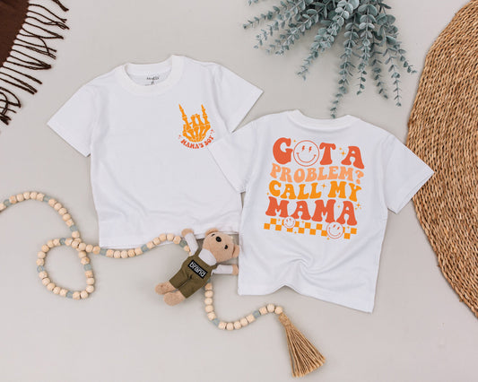 Got A Problem Call My Mama Personalized Toddler Shirt Funny Retro Mama's Boy Tee Vintage Kids Clothes Baby Shower Gift