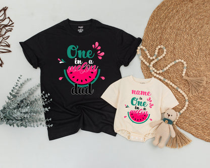 One in a Melon Family Birthday Shirts Matching Watermelon Outfit Mommy and Me Dad Brother Sister Birthday Girl Boy 1st Celebration Summer Party Tees