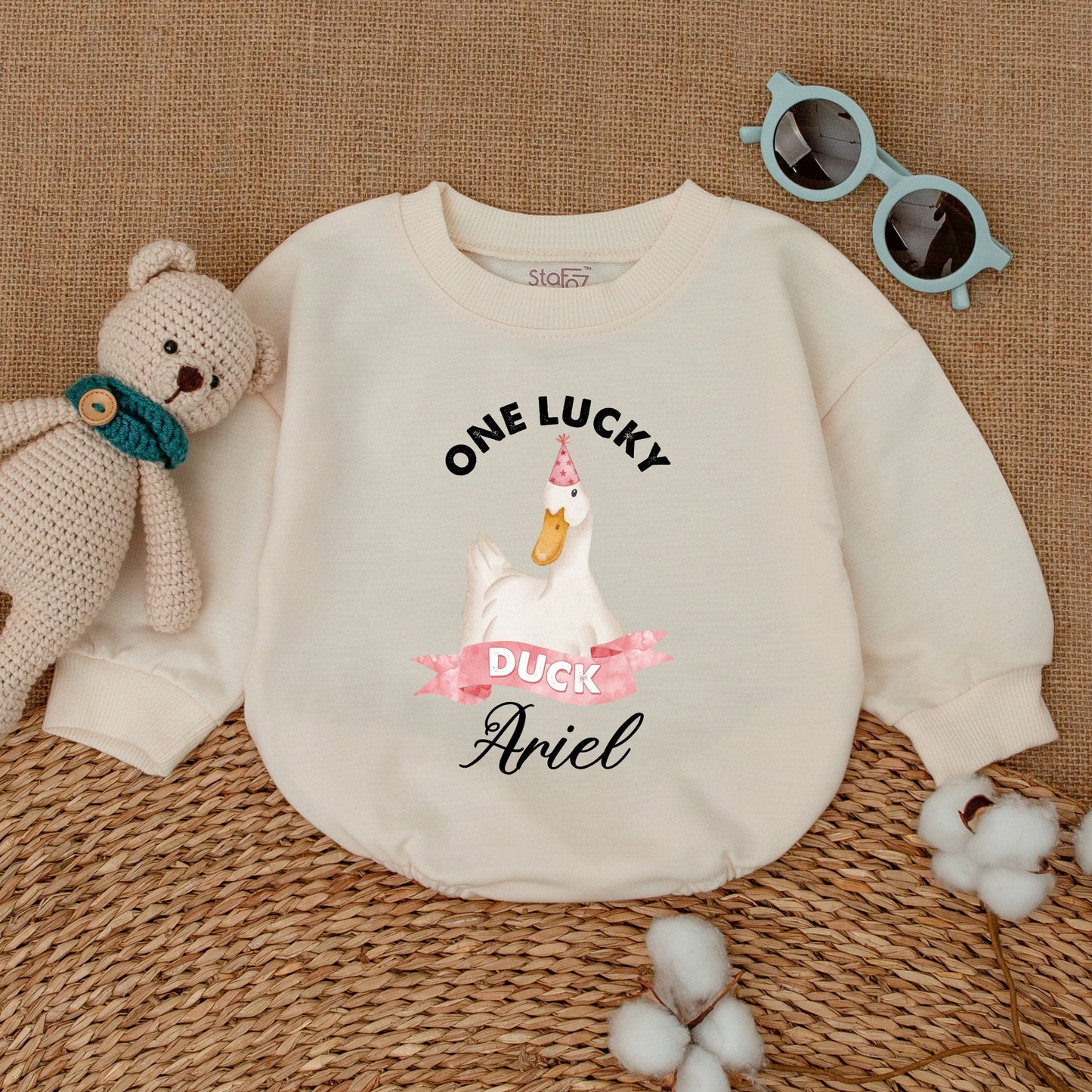 Personalized One Lucky Duck Baby Romper Cute Duckling Bodysuit So Dunkin' Cute Soft Cotton Baby Shower Gift Birthday Clothes