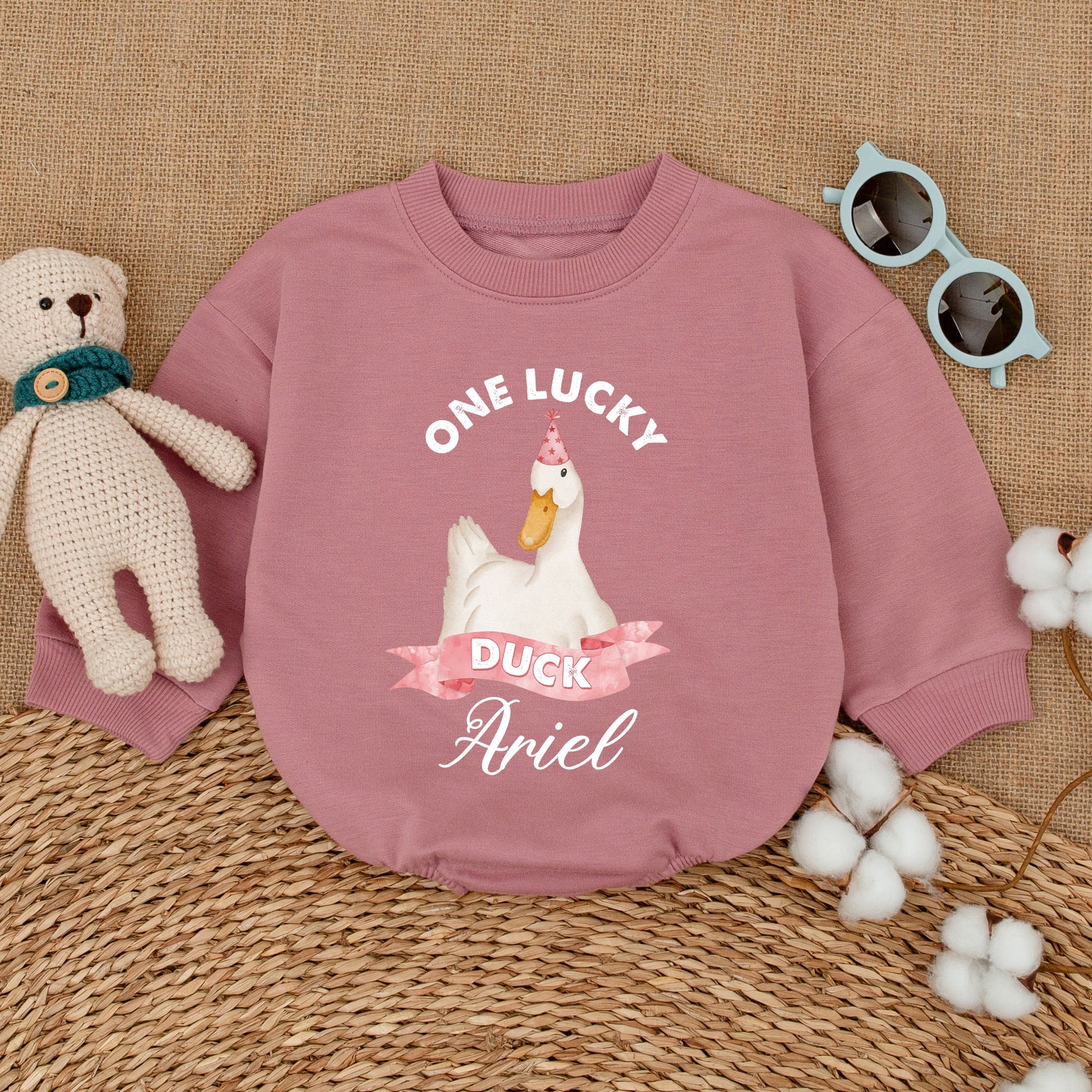 Personalized One Lucky Duck Baby Romper Cute Duckling Bodysuit So Dunkin' Cute Soft Cotton Baby Shower Gift Birthday Clothes