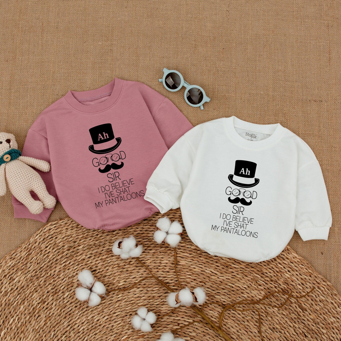 Funny Ah Good Sir I've Shat My Pantaloons Baby Romper Gentleman Bodysuit Newborn Bubble Gender Neutral Clothes New Baby Shower Gift