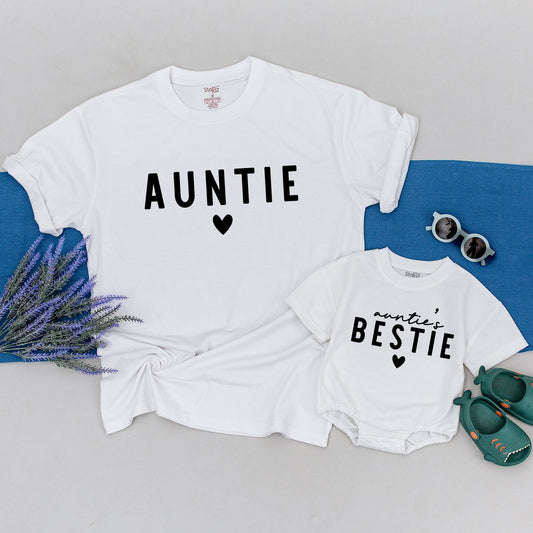 Matching Auntie & Bestie Shirts, Auntie Me & Niece Outfit, Personalized Auntie Gift, Baby Newborn Gift, Aunt & Nephew Matching Set
