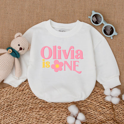Personalized One Groovy Girl Daisy 1st Birthday Romper Retro Baby Bodysuit Smash Cake Outfit Celebration Gift for Infants