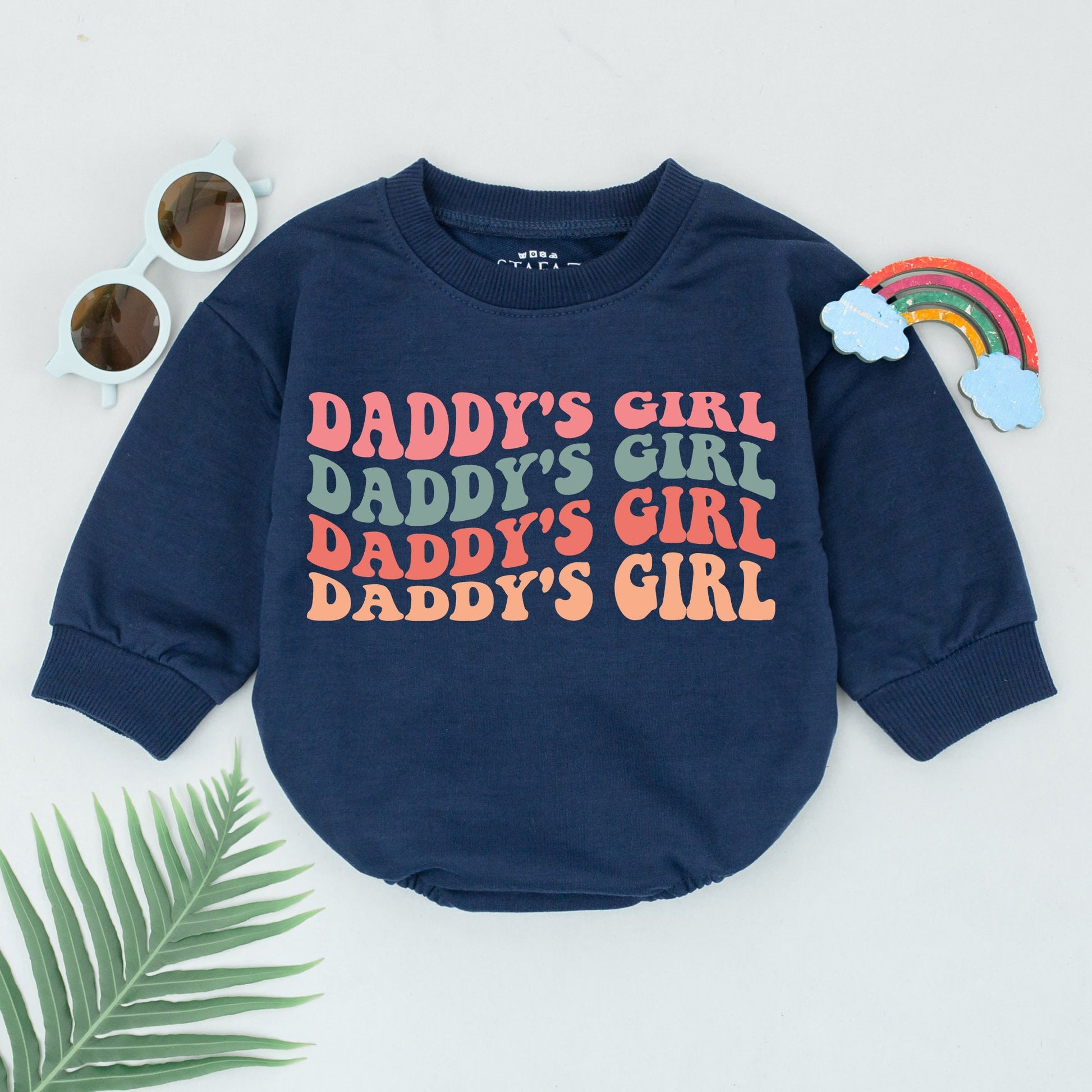 Daddy's Girl Baby Romper, Wavy Design, Father's Day Gift for Daughter, Newborn Girl Outfit, Baby Shower Gift, Coming Home Clothes