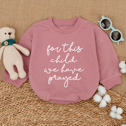 For This Child We Have Prayed Baby Romper IVF Miracle Bodysuit Newborn Gender Neutral Baby Clothes Coming Home Outfit Pregnancy Announcement Gift