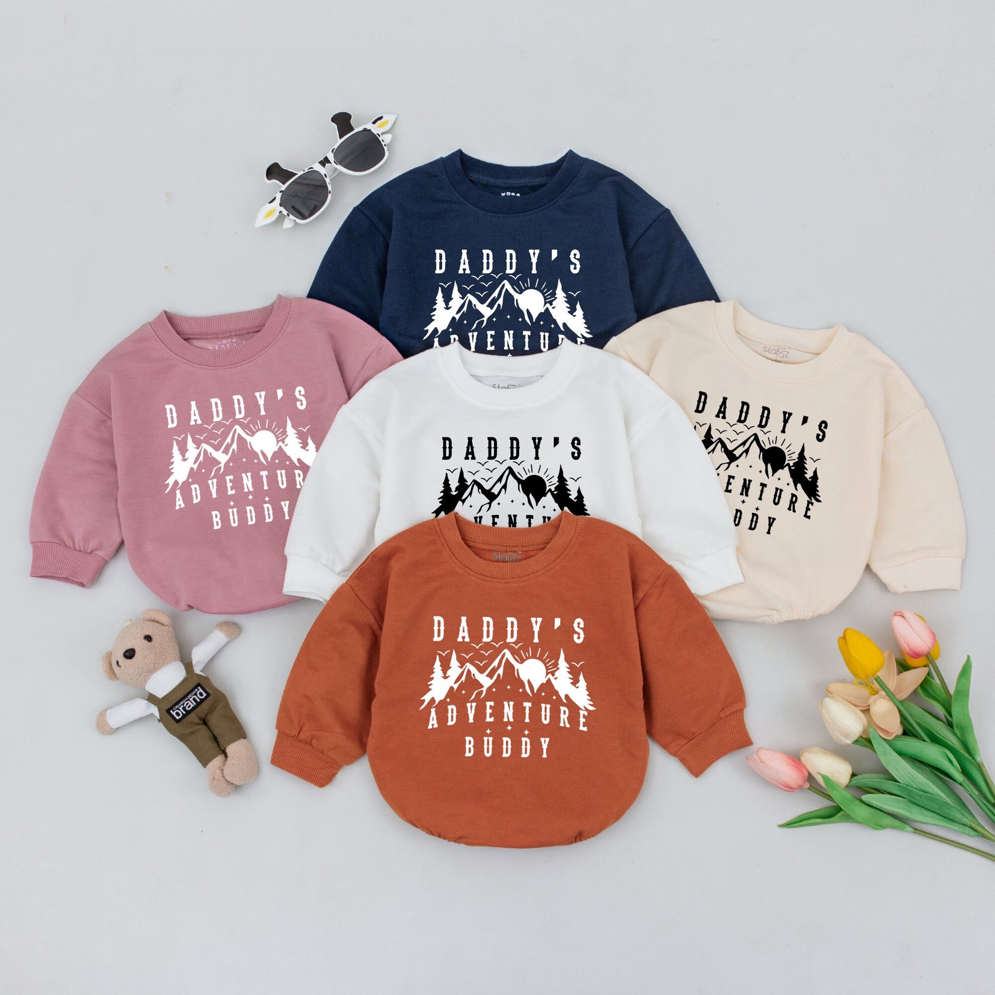 Daddy's Adventure Buddy Baby Romper Mountains Outdoor Fun Father's Day Gift Newborn Gender Neutral Travel Camping Hiking Outfit