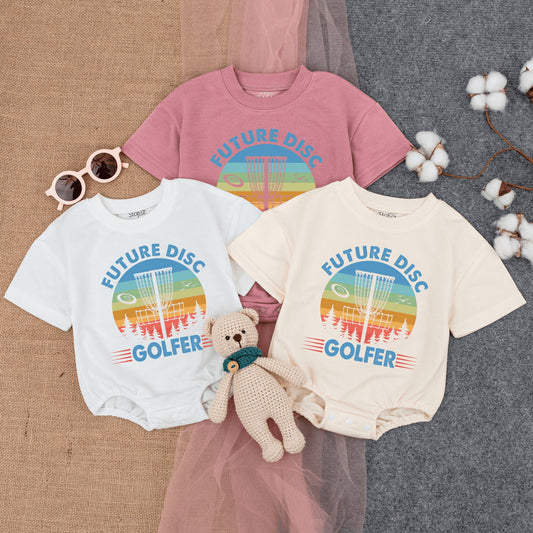 Newborn Infant Baby Disc Golf Bubble Romper Short Sleeve Bodysuit Future Golfer Gameday Outfit Comfortable Summer Frisbee Par Gift