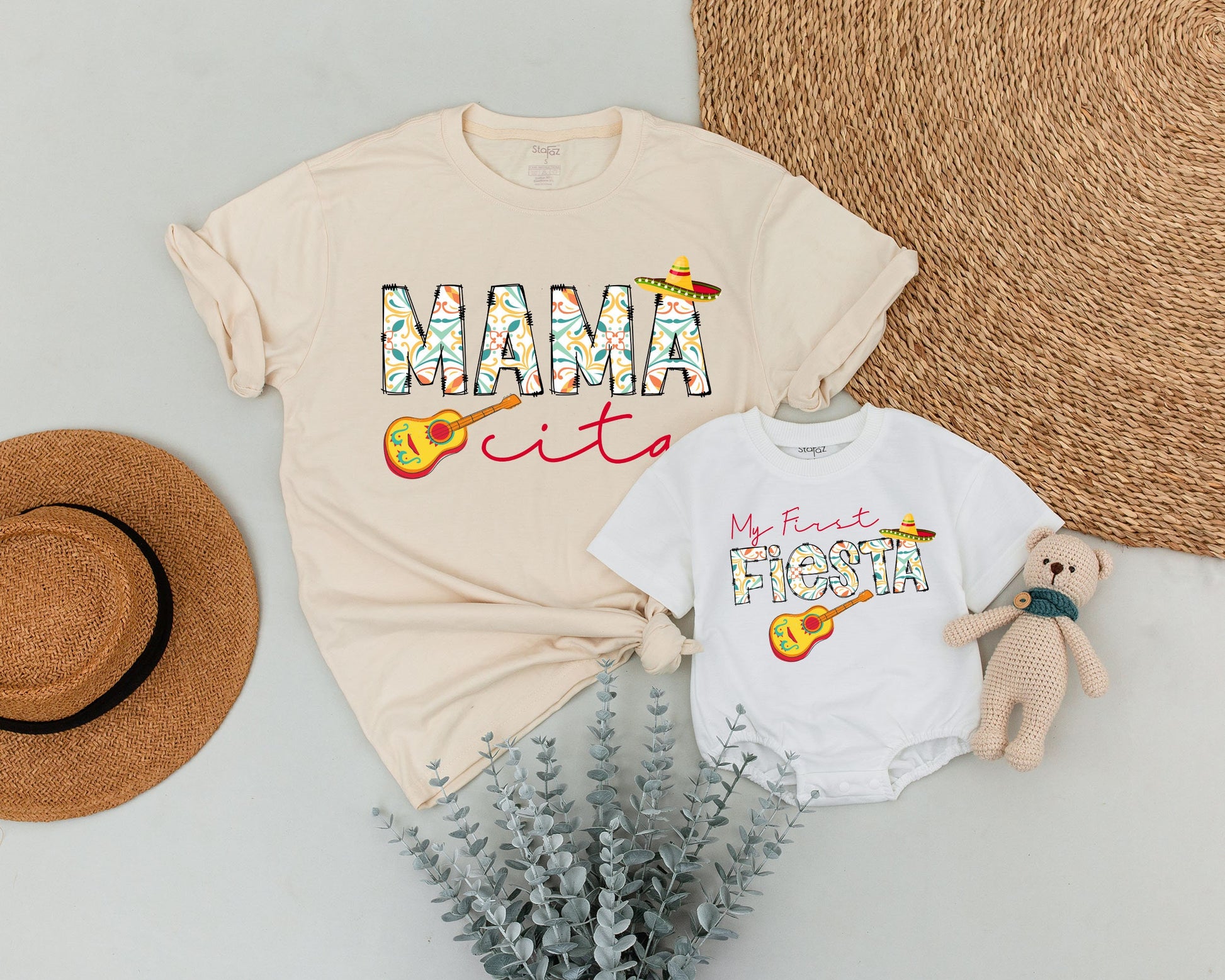 My First Fiesta Birthday Outfit Mama Cita Vibrant Mexican Party Theme Matching Family Shirt Mom and Me Taco Bout One Celebration Soft Cotton Tee