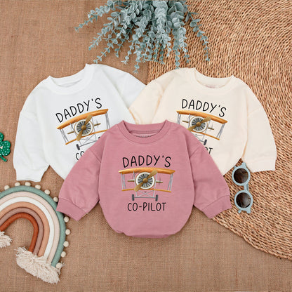 Daddy's Little Copilot Airplane Baby Boy Bodysuit Cozy Newborn Plane Romper Infant Flying Outfit Baby Shower Gift Clothes