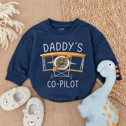 Daddy's Little Copilot Airplane Baby Boy Bodysuit Cozy Newborn Plane Romper Infant Flying Outfit Baby Shower Gift Clothes