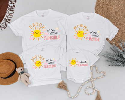 First Trip Around The Sun Birthday Matching Family Shirts for Baby Toddler Kids Sunshine Party Outfit Happy Sun Cloud Star Cotton Tee