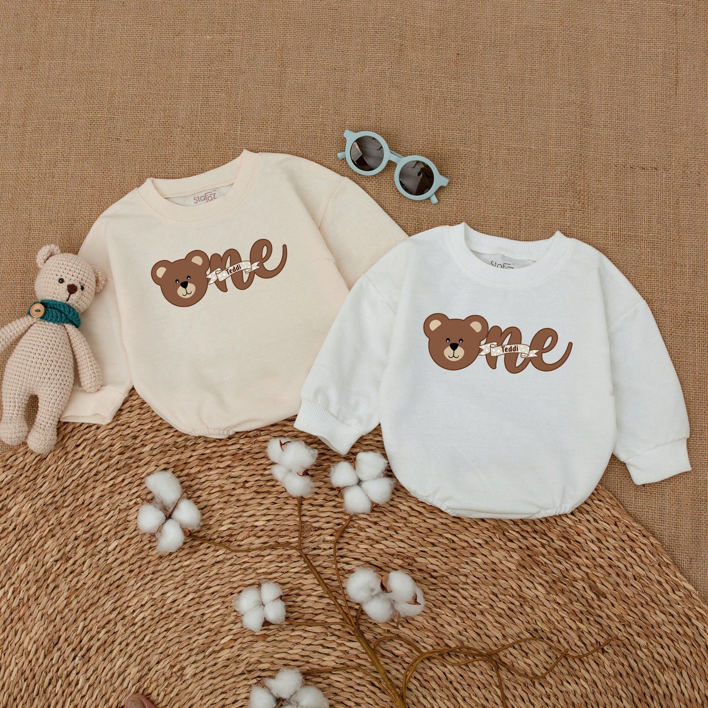 Adorable Teddi Bear Sweet One Girl First Birthday Romper Brown Teddy Bodysuit Cute Baby Smash Cake Outfit Polka Dot Design Summer Celebration