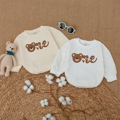 Adorable Teddi Bear Sweet One Girl First Birthday Romper Brown Teddy Bodysuit Cute Baby Smash Cake Outfit Polka Dot Design Summer Celebration