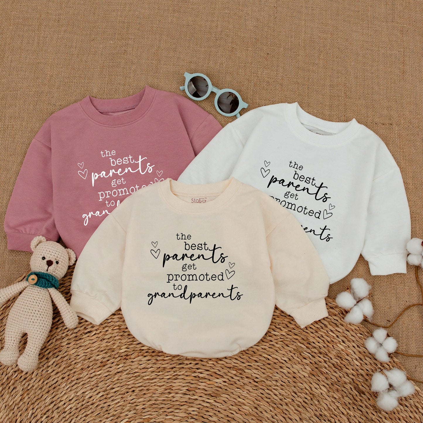 The Best Parents Get Promoted to Grandparents Baby Bodysuit Pregnancy Announcement Miracle Baby Gift Coming Home Gender Neutral Outfit