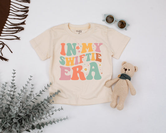 In My Swifti Era Toddler Tee, Little Swiftie Vibes Vintage Shirt, Trendy Mini Swift T-Shirt for Birthday Girl, Cool Retro Youth Top, Groovy Style 136 chars